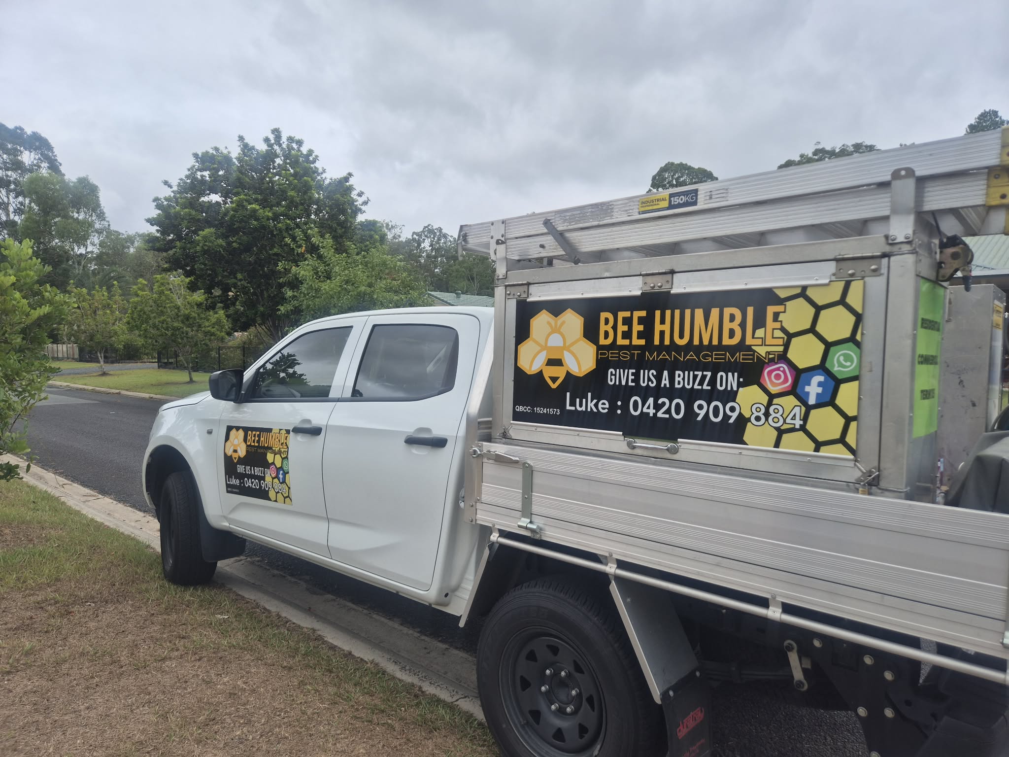 The Bee Humble ute parked on a Moreton Bay street